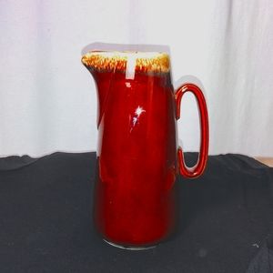 Hull Ovenproof Tall Brown Drip Glaze Pitcher